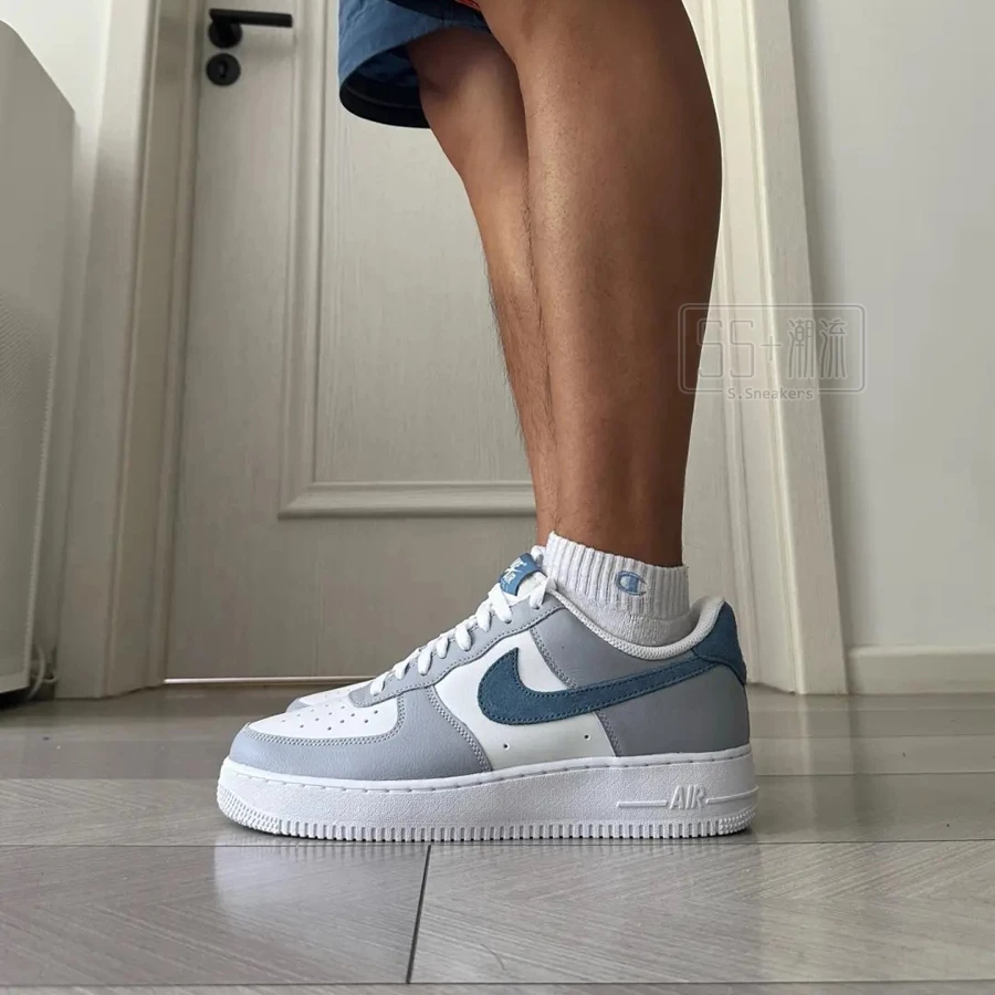 Nike Air Force 1 07 Lv8 休閒鞋 麂皮 灰 灰藍 灰白藍 深藍勾 男鞋 女鞋 HV1795-141-細節圖5