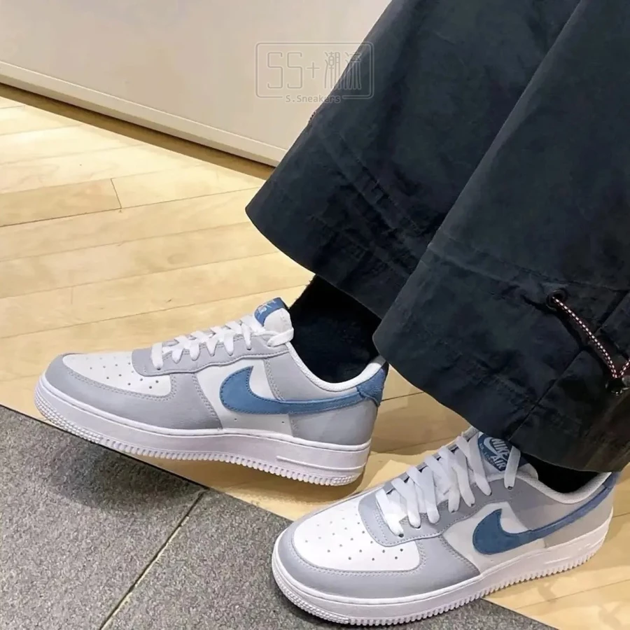 Nike Air Force 1 07 Lv8 休閒鞋 麂皮 灰 灰藍 灰白藍 深藍勾 男鞋 女鞋 HV1795-141-細節圖6