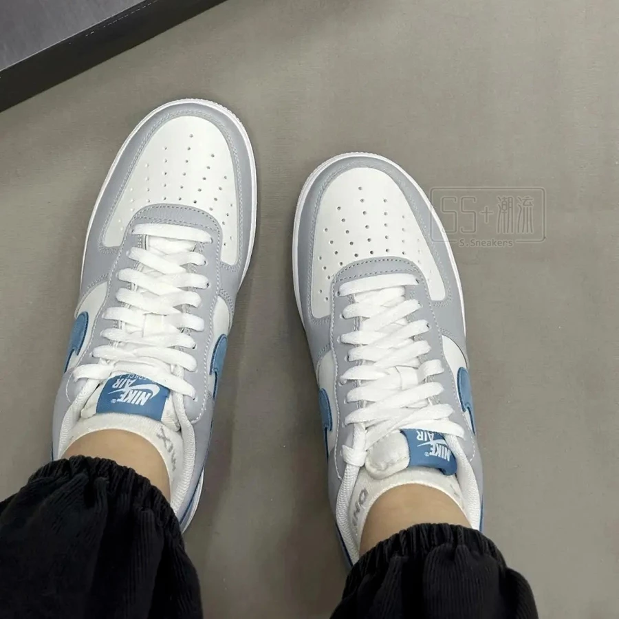 Nike Air Force 1 07 Lv8 休閒鞋 麂皮 灰 灰藍 灰白藍 深藍勾 男鞋 女鞋 HV1795-141-細節圖8