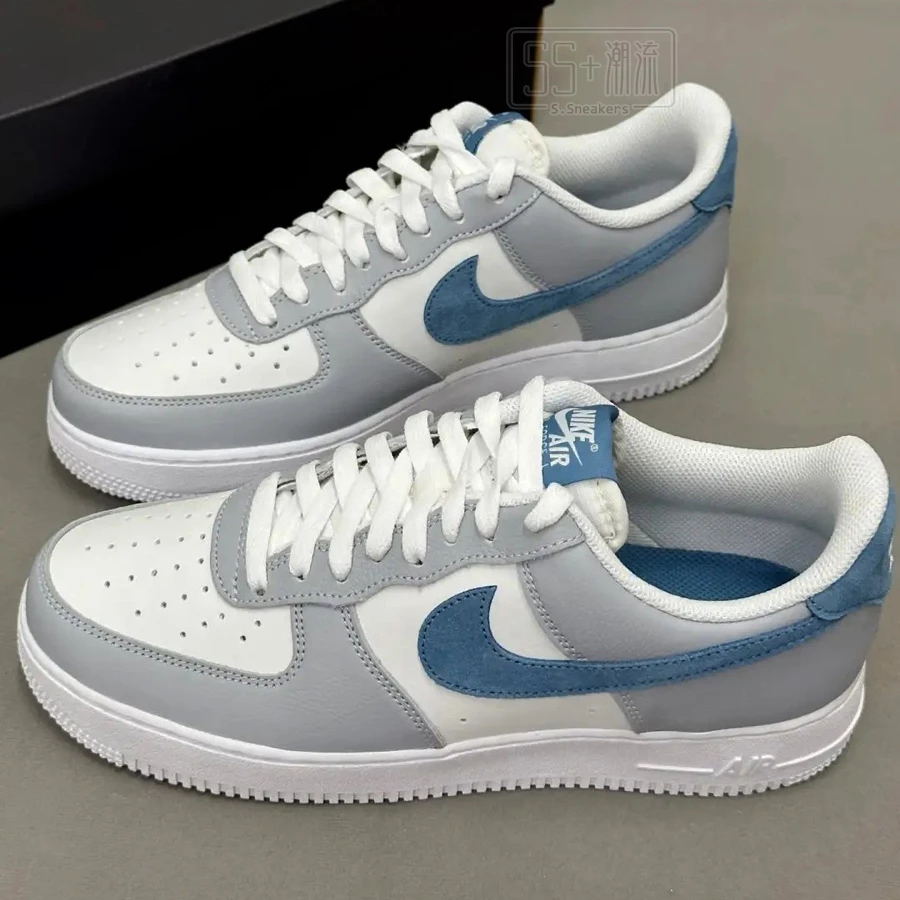 Nike Air Force 1 07 Lv8 休閒鞋 麂皮 灰 灰藍 灰白藍 深藍勾 男鞋 女鞋 HV1795-141-規格圖9