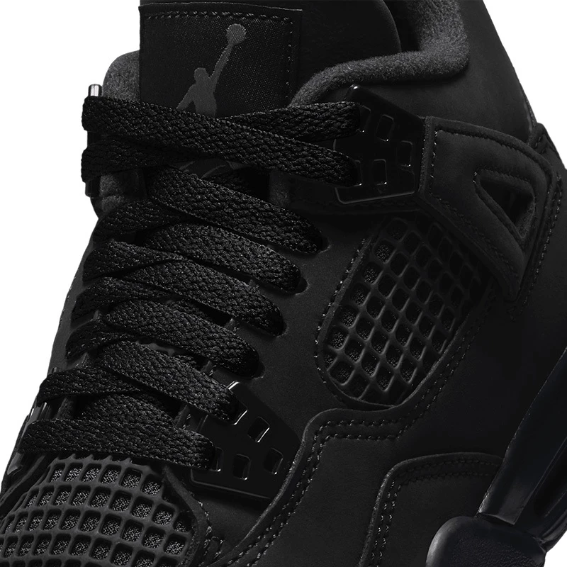 Air Jordan 4 Retro ＂Black Cat＂ GS 2025 黑貓 黑 大童 女鞋 IB4171-010-細節圖7