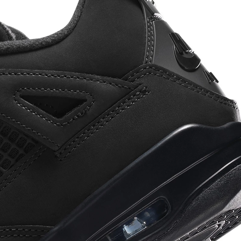 Air Jordan 4 Retro ＂Black Cat＂ GS 2025 黑貓 黑 大童 女鞋 IB4171-010-細節圖8