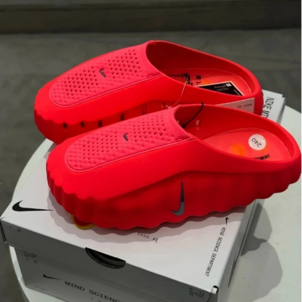 Nike Mind 001穆勒鞋 包頭 拖鞋 黑色 灰色 紅色 賽前 穆勒鞋HQ4307-001 HQ4307-003-細節圖2