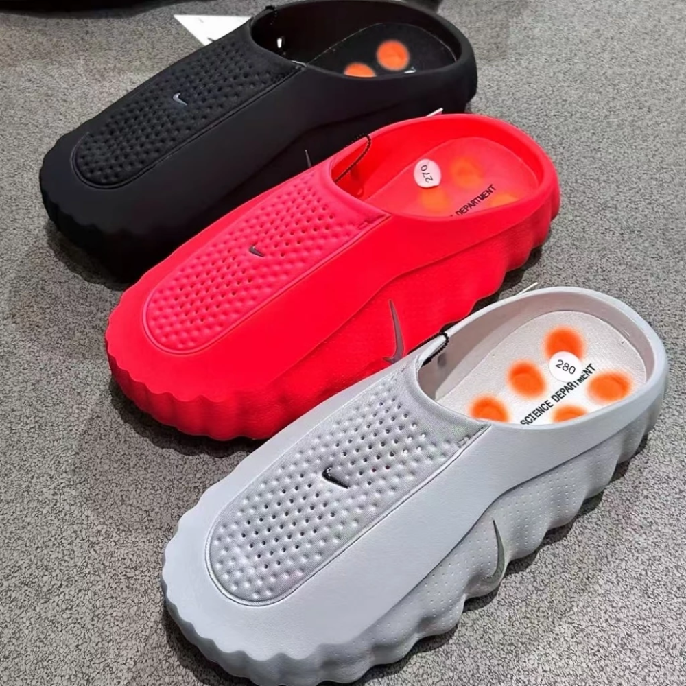 Nike Mind 001穆勒鞋 包頭 拖鞋 黑色 灰色 紅色 賽前 穆勒鞋HQ4307-001 HQ4307-003-細節圖7