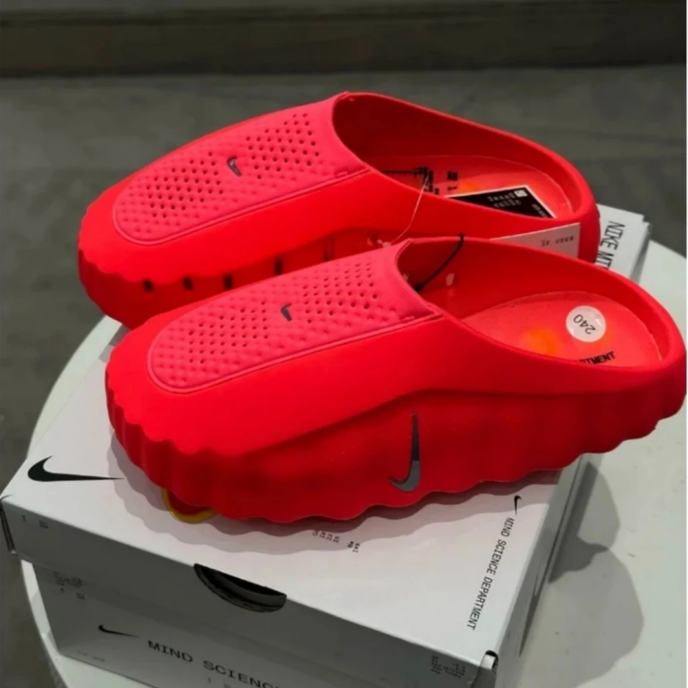 Nike Mind 001穆勒鞋 包頭 拖鞋 黑色 灰色 紅色 賽前 穆勒鞋HQ4307-001 HQ4307-003-規格圖7