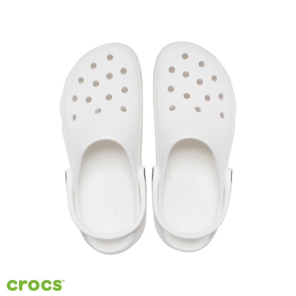 Crocs 卡駱馳 (女鞋) 厚底經典雲朵克駱格-白色-206750-100_洞洞鞋-細節圖5