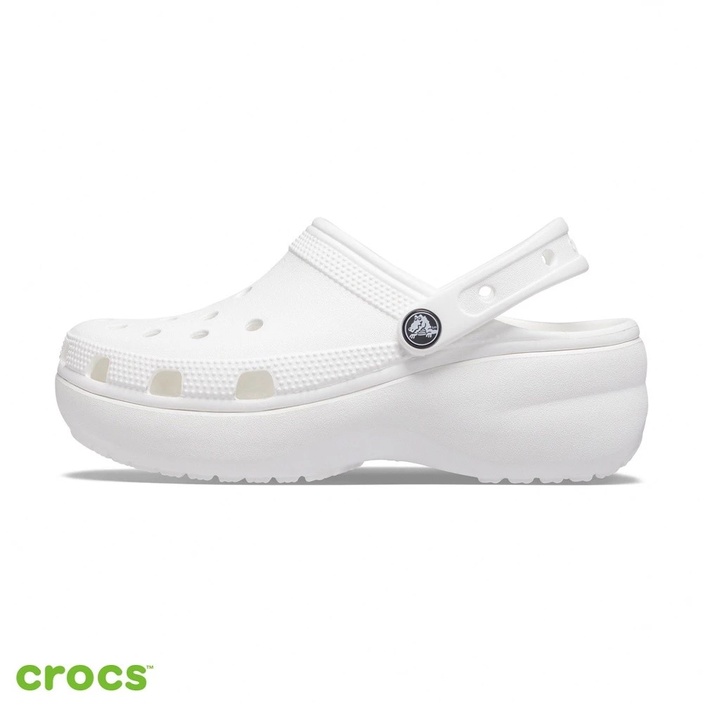 Crocs 卡駱馳 (女鞋) 厚底經典雲朵克駱格-白色-206750-100_洞洞鞋-細節圖6
