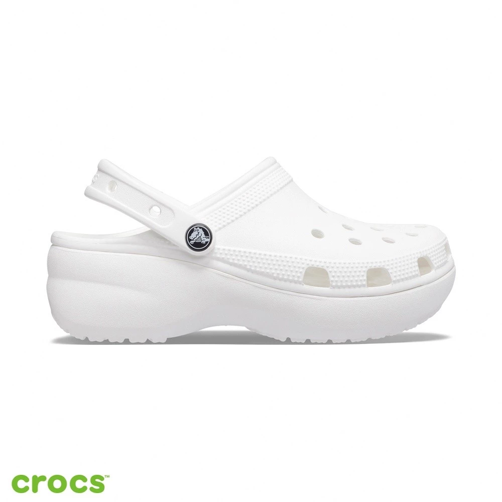 Crocs 卡駱馳 (女鞋) 厚底經典雲朵克駱格-白色-206750-100_洞洞鞋-細節圖7