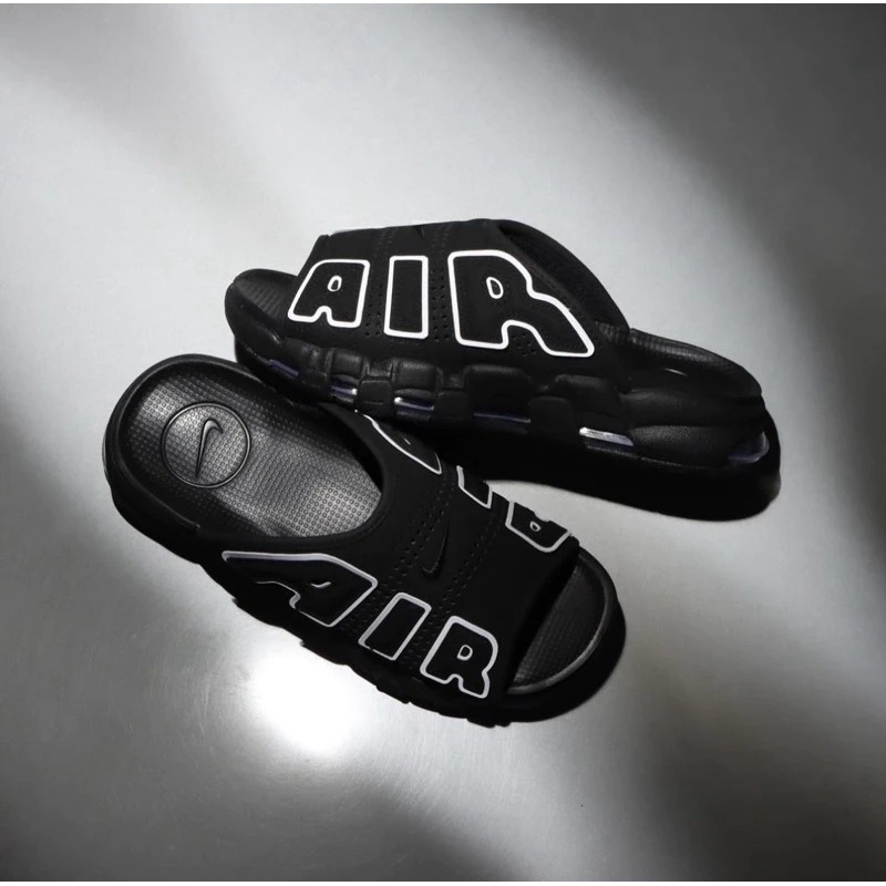 Nike More Uptempo 大Air 黑 氣墊 DV2132-001 拖鞋-細節圖4