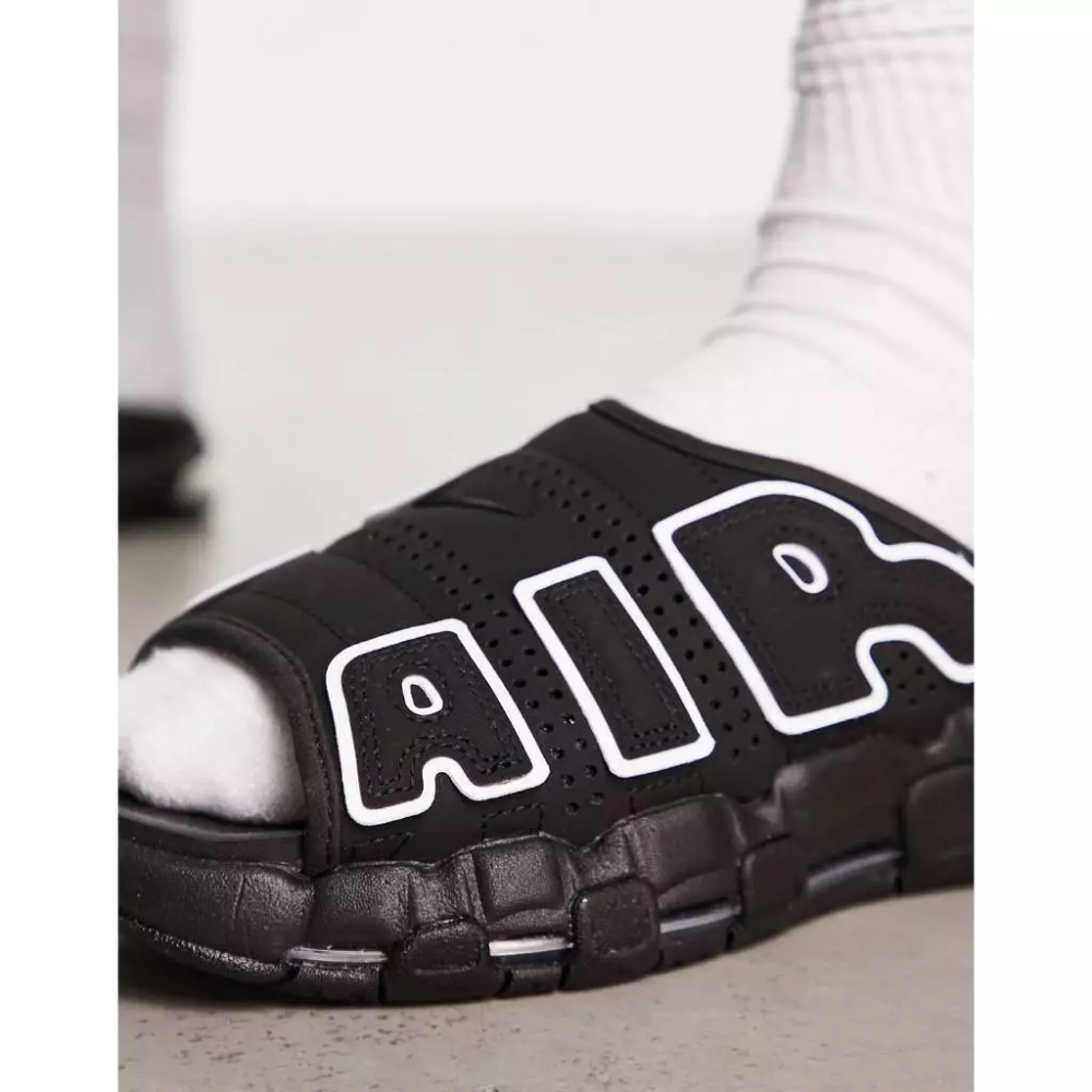 Nike More Uptempo 大Air 黑 氣墊 DV2132-001 拖鞋-細節圖6
