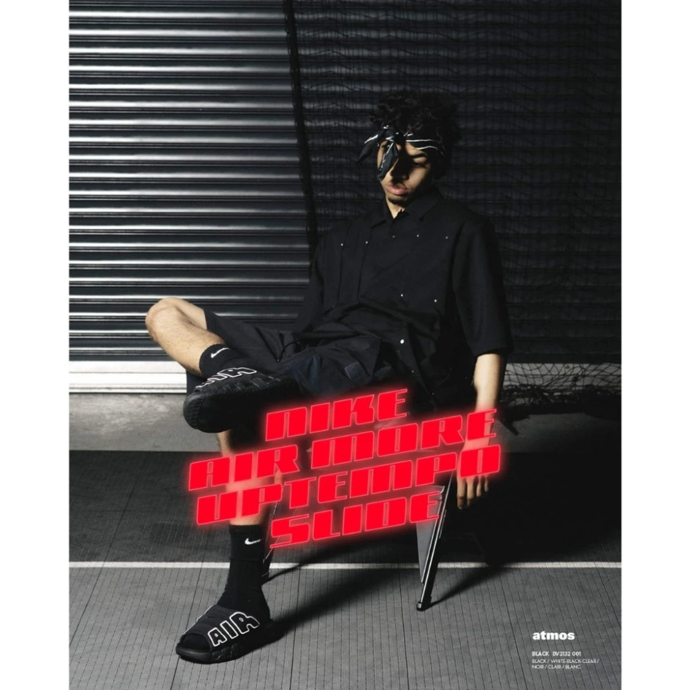Nike More Uptempo 大Air 黑 氣墊 DV2132-001 拖鞋-細節圖8