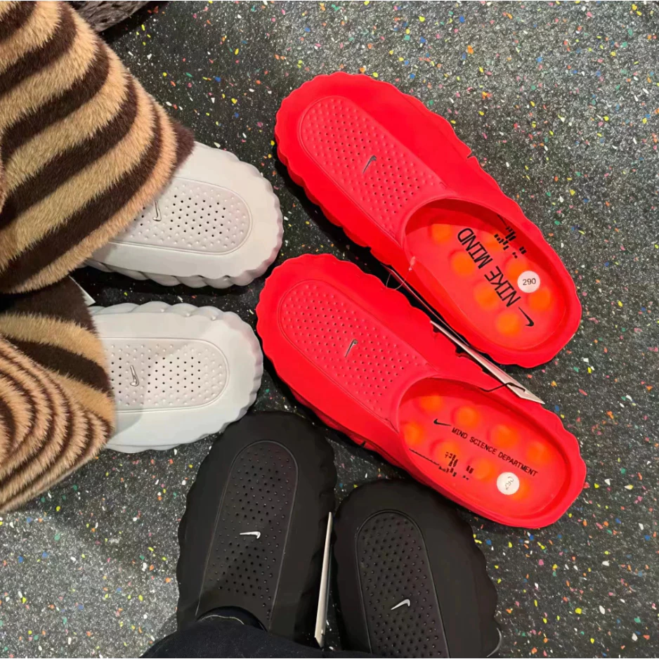 Nike Mind 001穆勒鞋 包頭拖鞋 黑色 灰色 紅色 賽前穆勒鞋 HQ4307-001 HQ4307-003-細節圖3