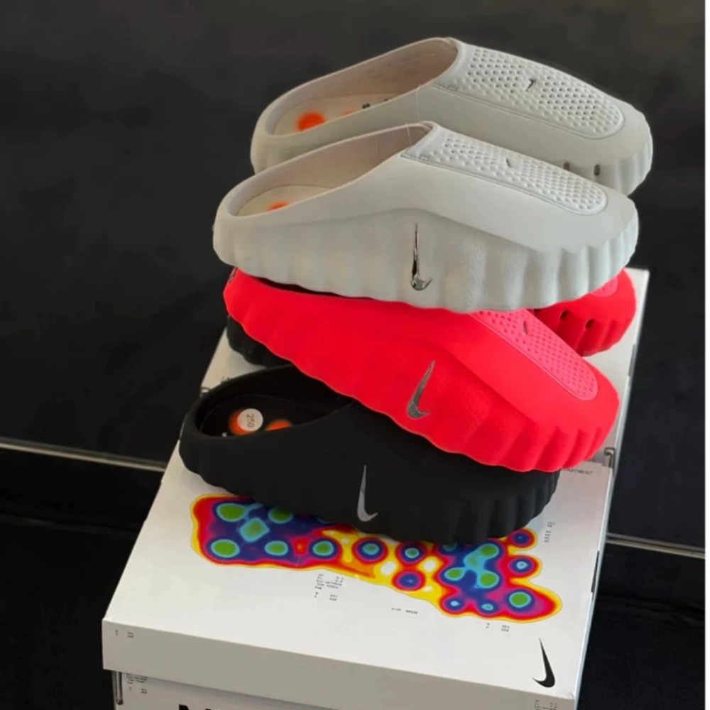Nike Mind 001穆勒鞋 包頭拖鞋 黑色 灰色 紅色 賽前穆勒鞋 HQ4307-001 HQ4307-003-細節圖9