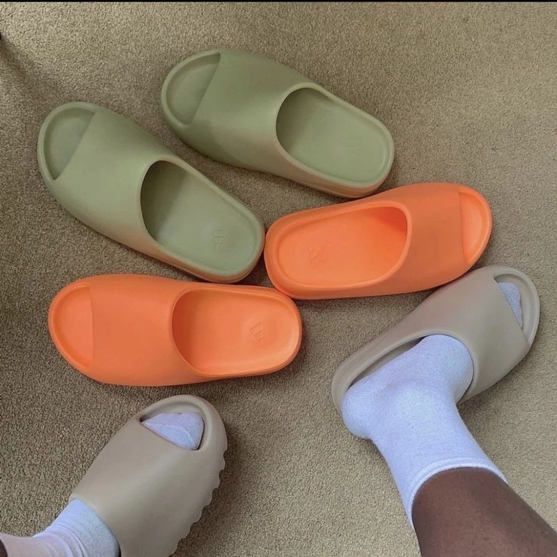 Adidas Yeezy slide by Kanye West 拖鞋骨白 黑色 米棕色 厚底拖鞋 男女鞋 FZ5897-細節圖5