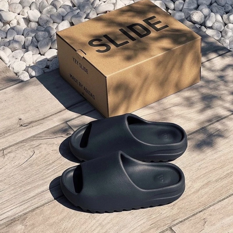 Adidas Yeezy slide by Kanye West 拖鞋骨白 黑色 米棕色 厚底拖鞋 男女鞋 FZ5897-細節圖9