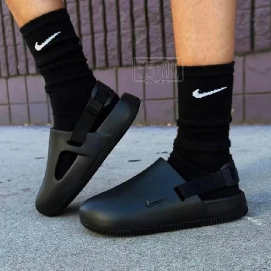 W NIKE CALM MULE 涼鞋 穆勒鞋 拖鞋 懶人鞋 厚底 防水 麵包鞋 白 全白 黑 全黑 綠 灰 男鞋 女鞋-細節圖6