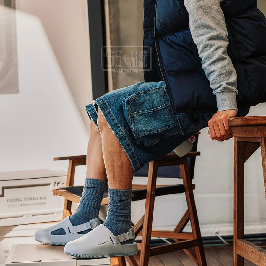 W NIKE CALM MULE 涼鞋 穆勒鞋 拖鞋 懶人鞋 厚底 防水 麵包鞋 白 全白 黑 全黑 綠 灰 男鞋 女鞋-細節圖8