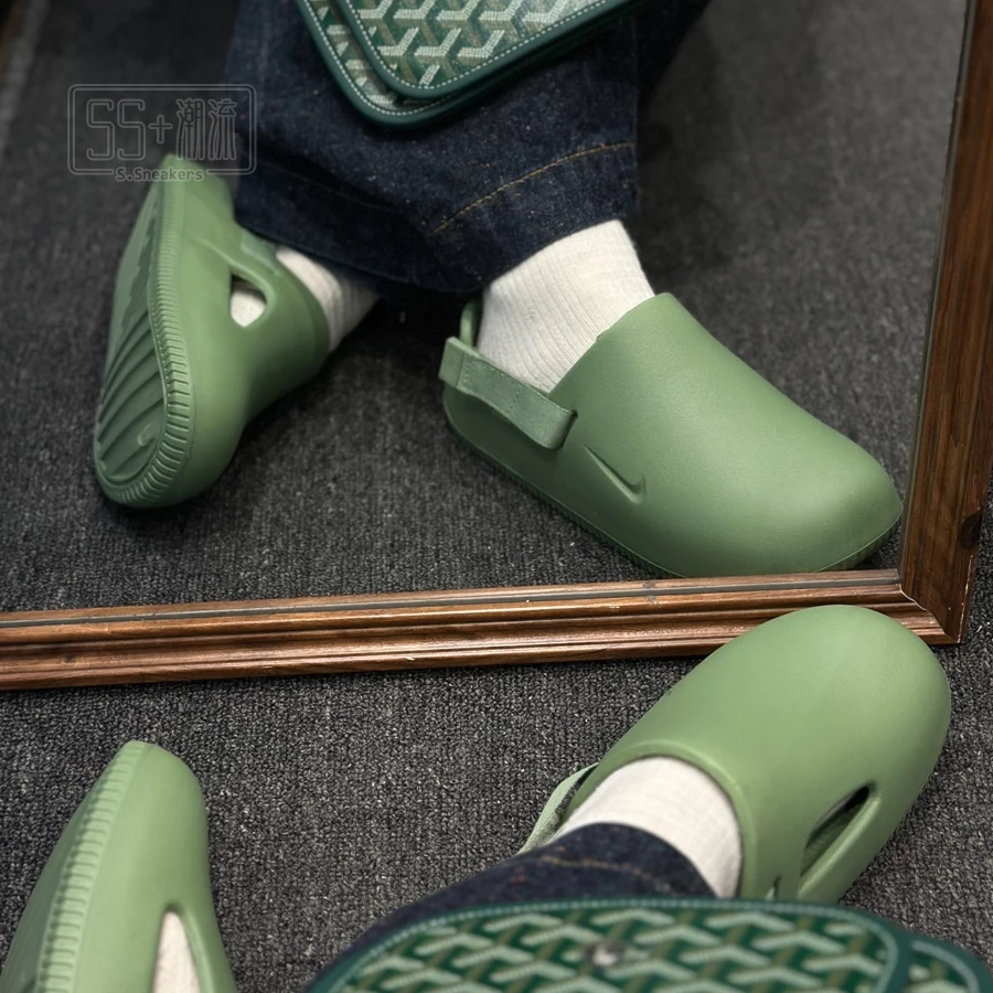 W NIKE CALM MULE 涼鞋 穆勒鞋 拖鞋 懶人鞋 厚底 防水 麵包鞋 白 全白 黑 全黑 綠 灰 男鞋 女鞋-細節圖9