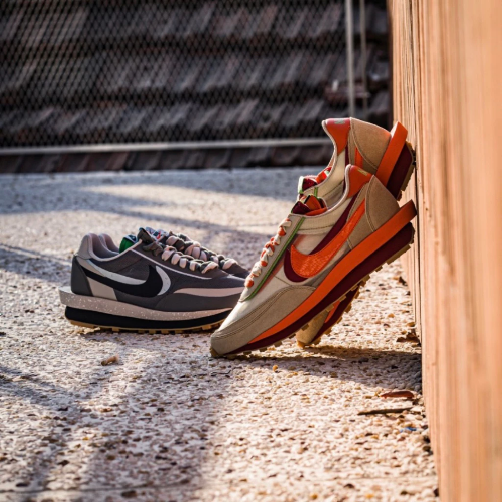 CLOT x SACAI x Nike LDWaffle DH1347-100 DH3114-001灰藍 橘紅 三方聯名-細節圖2