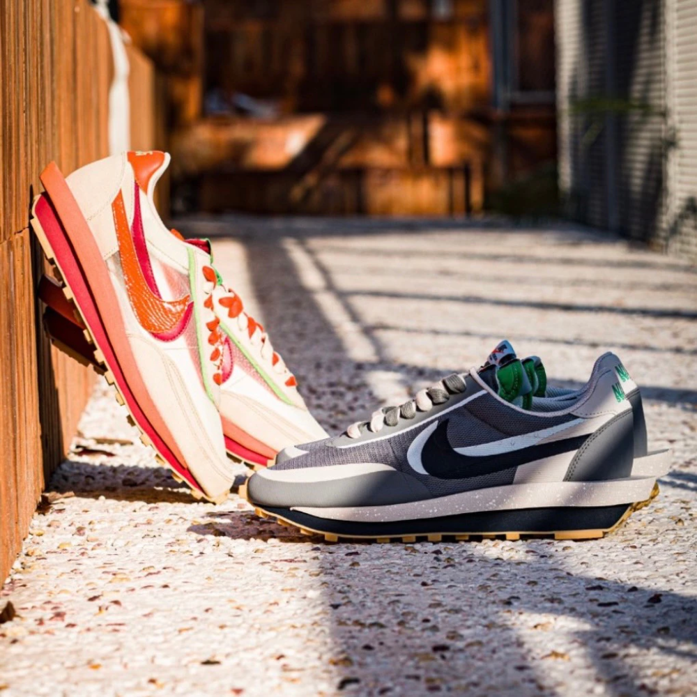 CLOT x SACAI x Nike LDWaffle DH1347-100 DH3114-001灰藍 橘紅 三方聯名-細節圖3