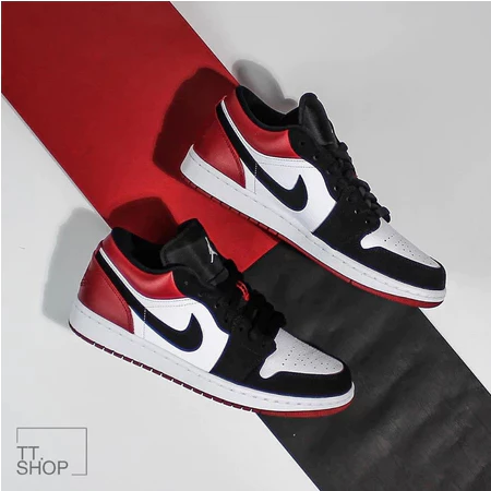 Nike Air Jordan 1 Low Black Toe 黑白紅 黑腳趾 553558-116男女運動鞋-細節圖2
