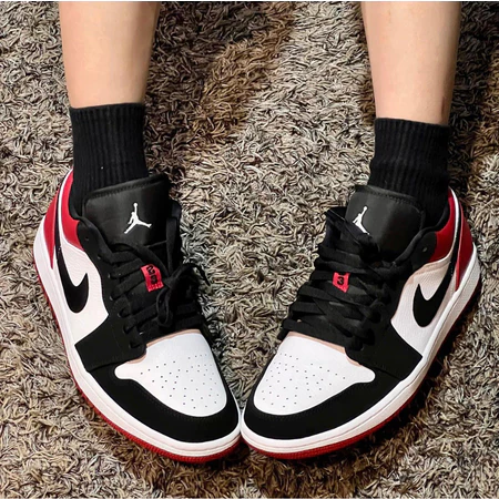 Nike Air Jordan 1 Low Black Toe 黑白紅 黑腳趾 553558-116男女運動鞋-細節圖3