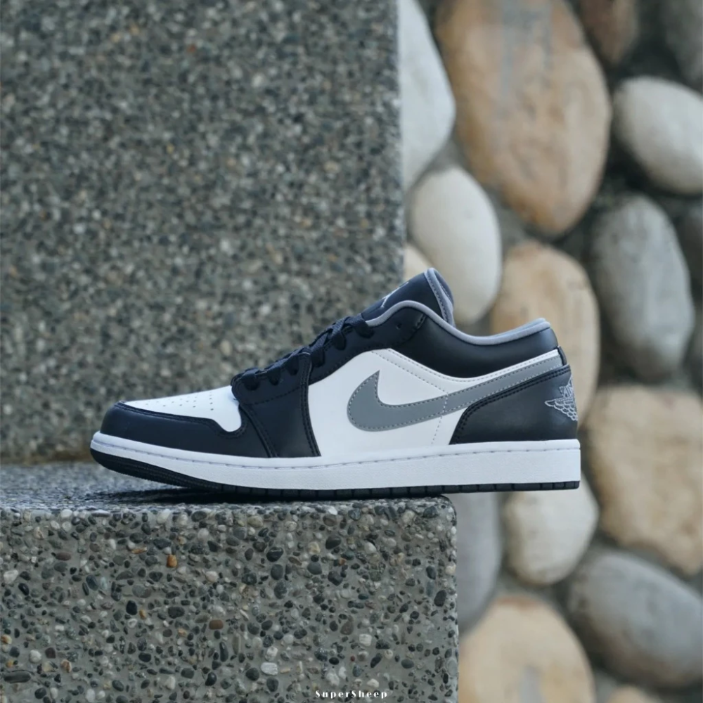 Air Jordan 1 Low 休閒鞋 復古 男鞋 影子 黑 灰553558-040-細節圖2