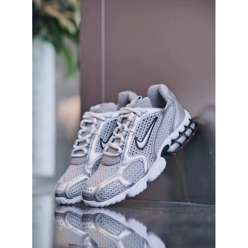 男女款 Nike Spiridon Cage 2 情侶鞋 氣墊 金屬銀 CJ1288-001-細節圖3