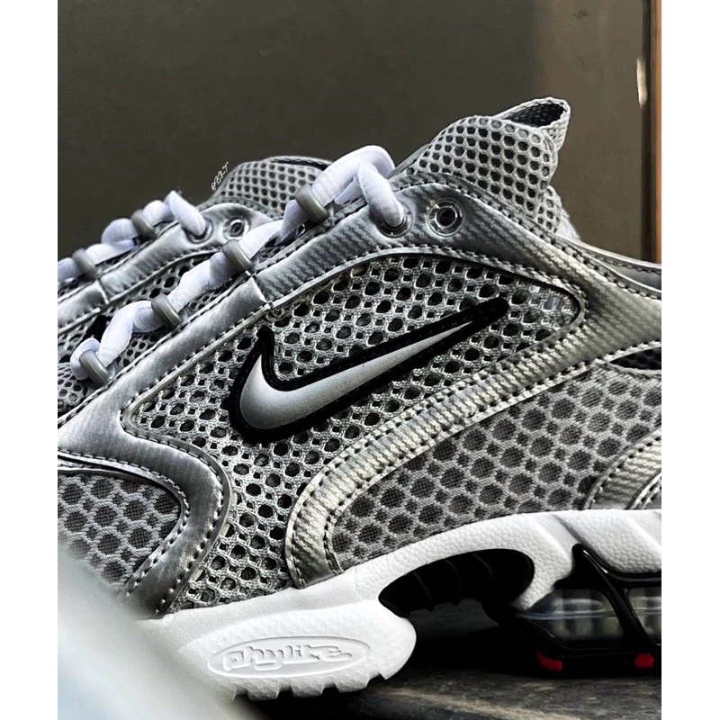 男女款 Nike Spiridon Cage 2 情侶鞋 氣墊 金屬銀 CJ1288-001-細節圖4