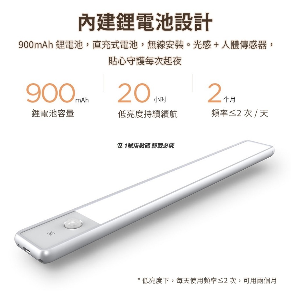 小米有品 幾光 人體 LED 感應燈 衛浴燈 輕薄 充電式 衣櫃燈 夜燈 磁吸燈 廚房燈 櫥櫃燈 玄關燈 角落照明-細節圖8