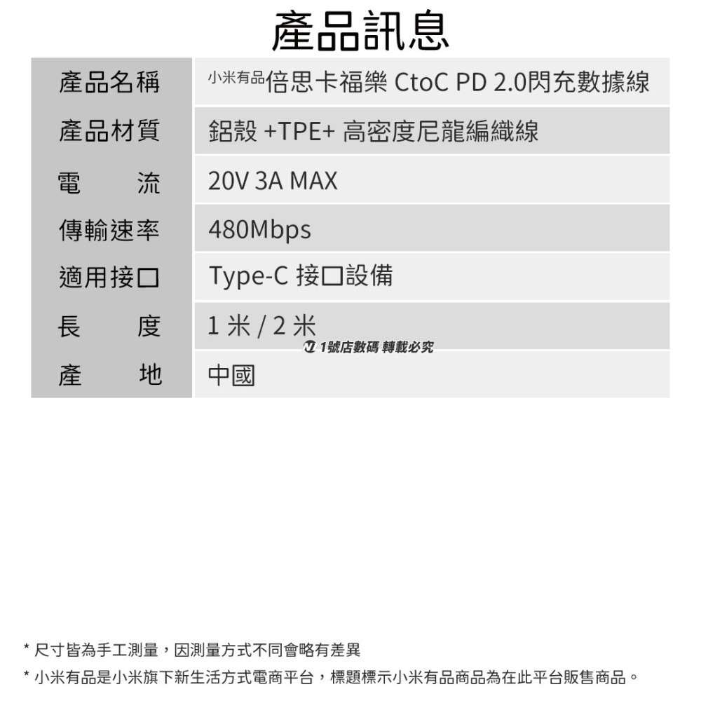 小米有品 倍思 卡福樂 PD 60W Type-c 數據線 CC線 充電線 快充 1M 2M 適用 iPHONE15-細節圖11