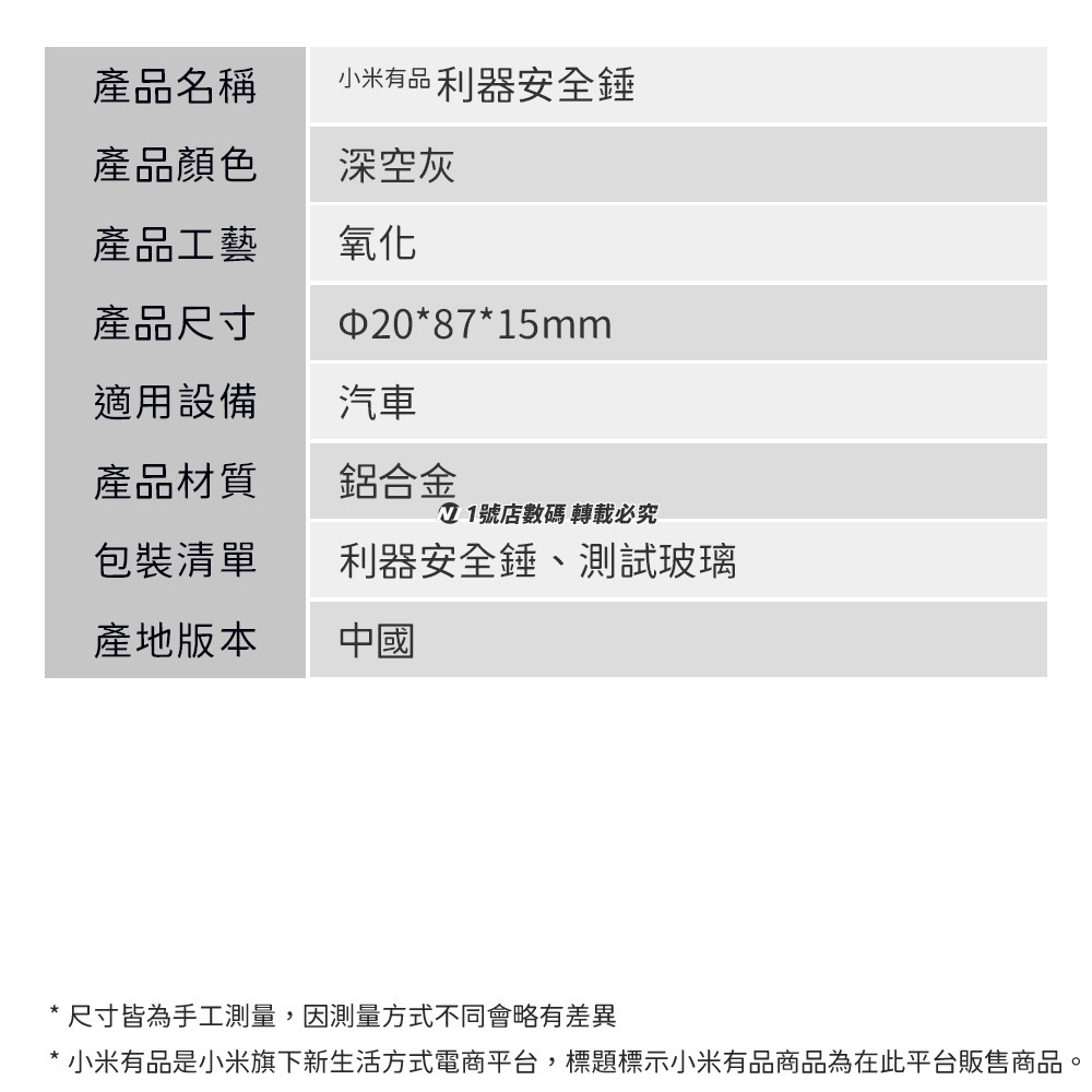 小米有品 利器 安全錘 玻璃 破窗 逃生 擊窗 玻璃錘 割安全帶 切割 安全帶 汽車 車用 車載 後視鏡 盲點鏡-細節圖11