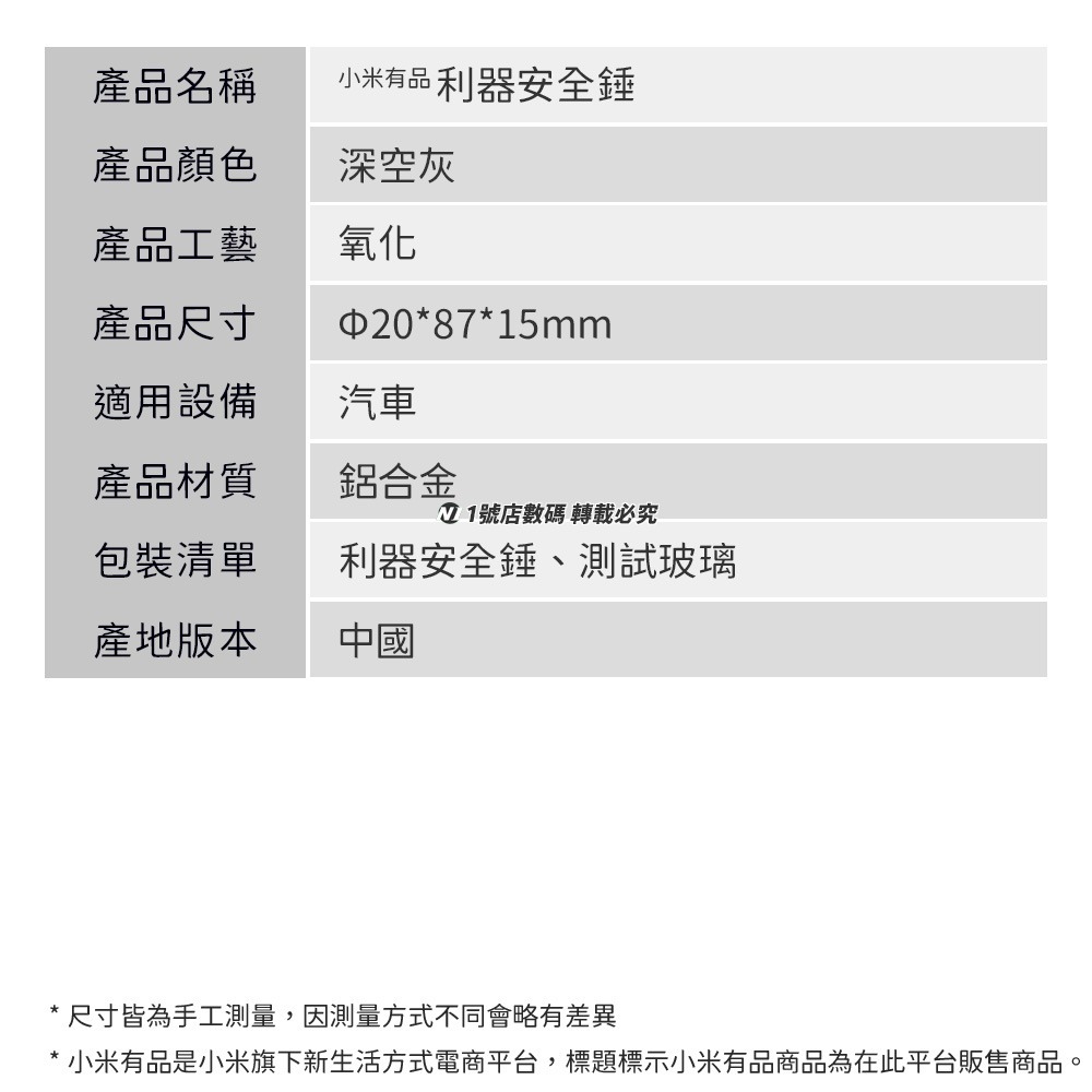 小米有品 利器 安全錘 玻璃 破窗 逃生 擊窗 玻璃錘 割安全帶 切割 安全帶 汽車 車用 車載 後視鏡 盲點鏡-細節圖11