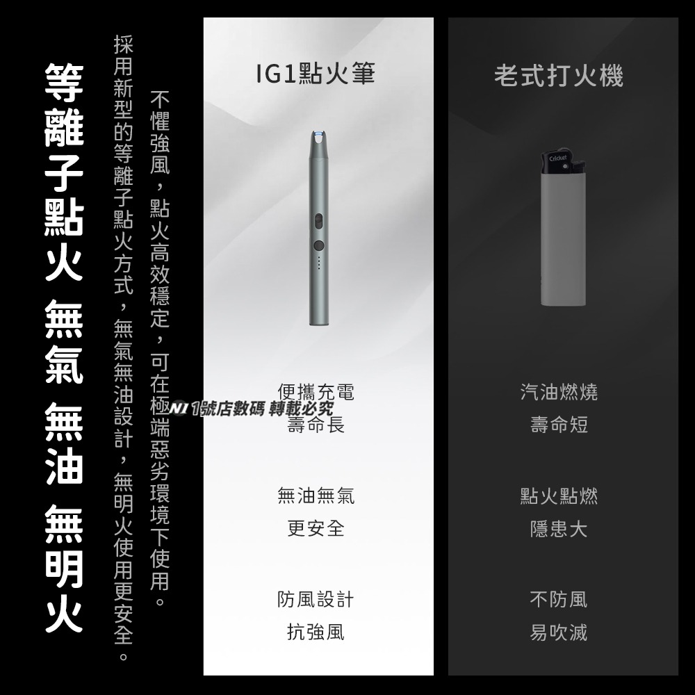 小米有品 杜克 等離子 點火筆 IG1 點火器 抗風 電子 充電 打火機 防風 筆型 適用 露營 戶外 香氛蠟燭-細節圖4