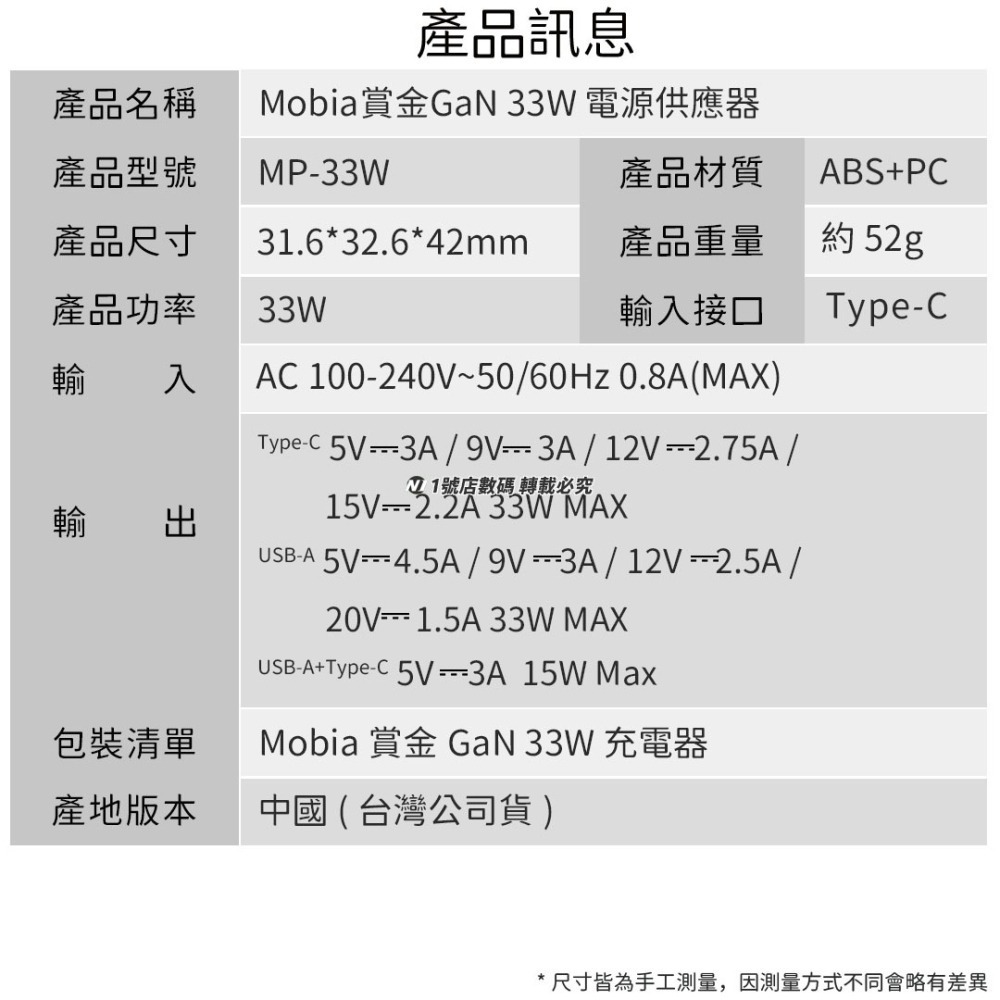 GaN 33W 1A1C PD 折疊 充電器 旅充 充電頭 豆腐頭 氮化鎵 適用 iPhone 15 小米-細節圖8