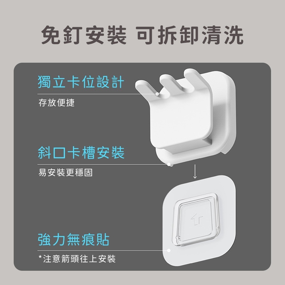 壁掛 牙刷架 牙刷 電動牙刷架 漱口杯 置杯架 漱口杯架 杯架 牙刷座 免打孔 免釘 浴室 洗手間-細節圖7