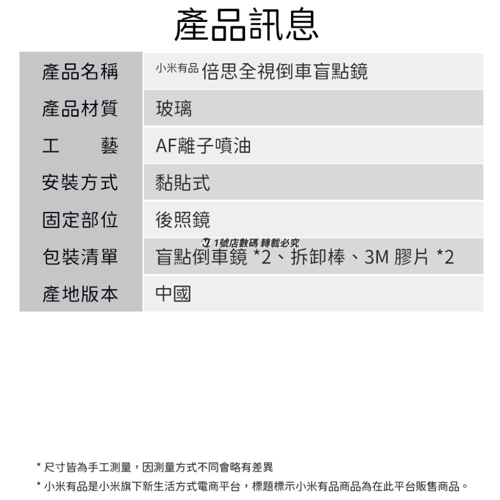 小米有品 倍思 全視 倒車 盲點鏡 3M 防水 倒車鏡 輔助鏡 廣角鏡 汽車 後視鏡 輔助 放大 死角-細節圖11