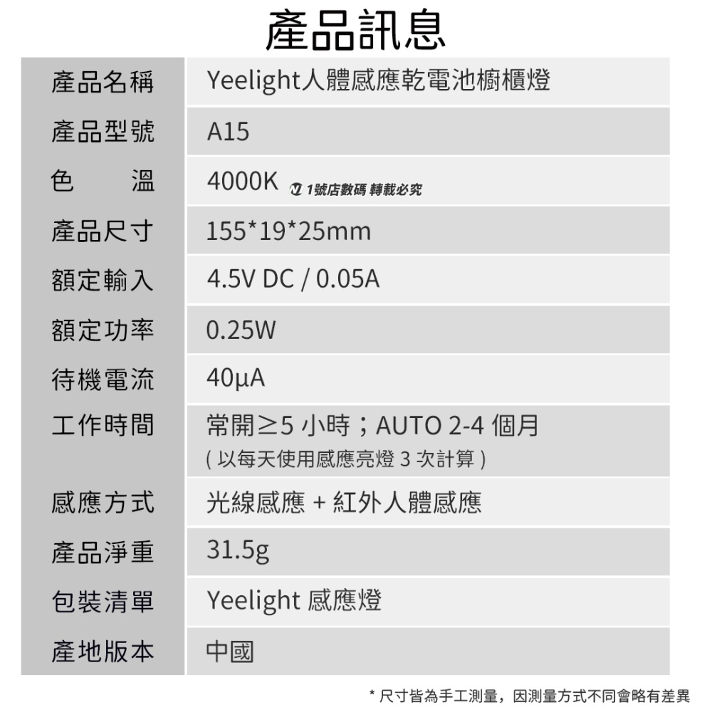 小米有品 Yeelight 人體感應 乾電池 櫥櫃燈 感應燈 夜燈 小夜燈 磁吸 小燈 走廊燈-細節圖8