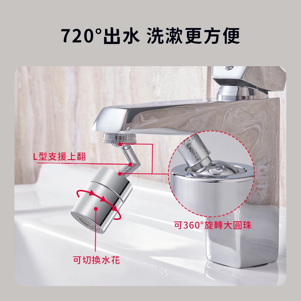 小米有品 大白 超角度 龍頭 起泡器 萬向 水龍頭 浴室 360度旋轉 洗臉 漱口 洗漱 洗臉盆-細節圖4