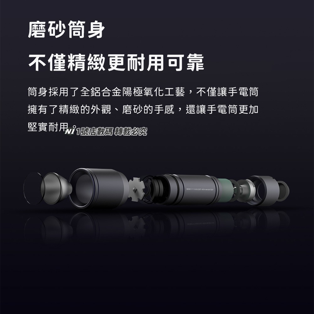 小米有品 極蜂 隨身 手電筒 超亮 戶外 遠射程 露營 登山 手電 三檔 照明 LED 強光-細節圖6