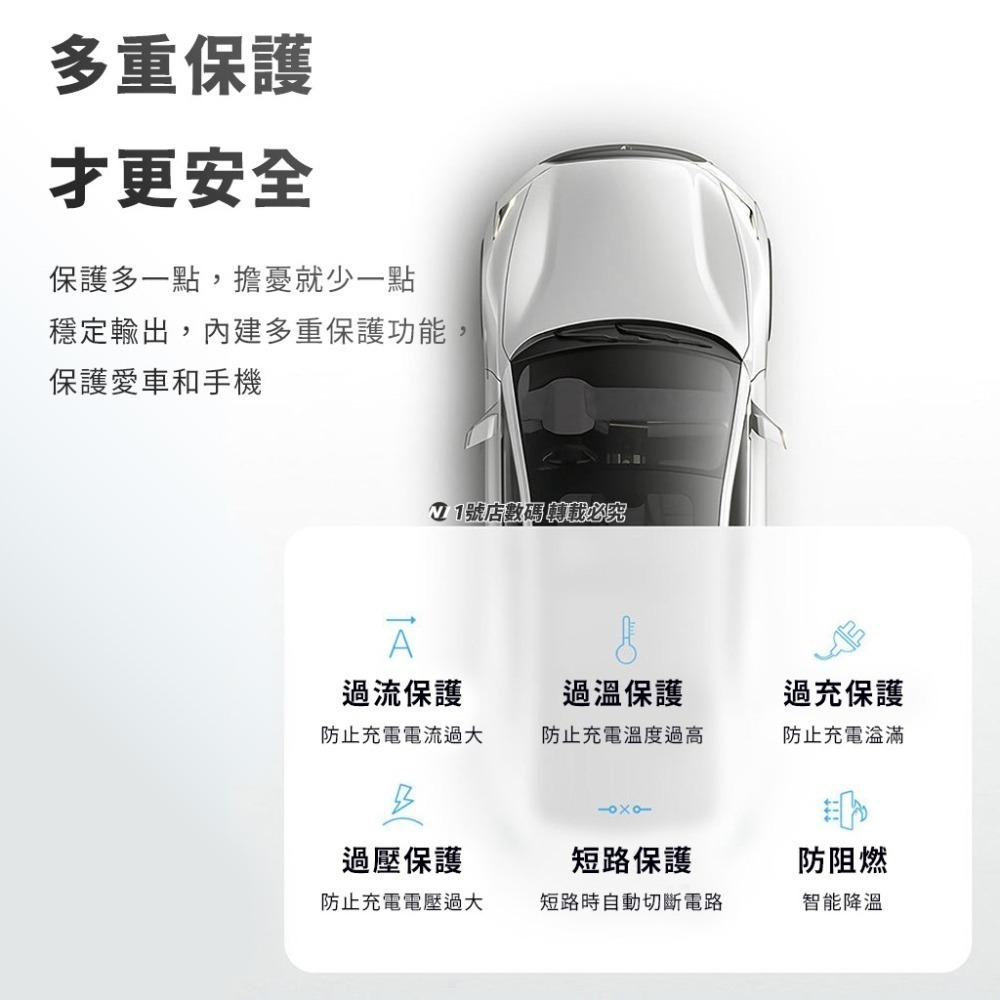 45W 超迷你 車載 充電器 車充 1A1C 雙口 雙孔 TYPE-C USB 點菸器 車用充電器-細節圖9