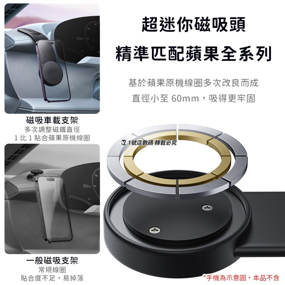 magsafe 磁力 引磁 手機架 魔鬼沾 車控台 車載 導航 適用 特斯拉 iphone 15 磁吸 車用-細節圖6