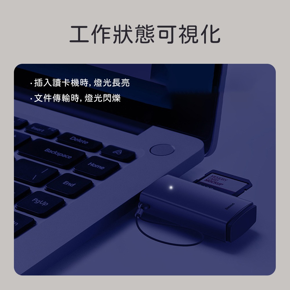 小米有品 倍思 輕享 USB-A 多功能 讀卡器 SD TF USB3.0 讀卡機 手機 電腦 Type-c-細節圖6
