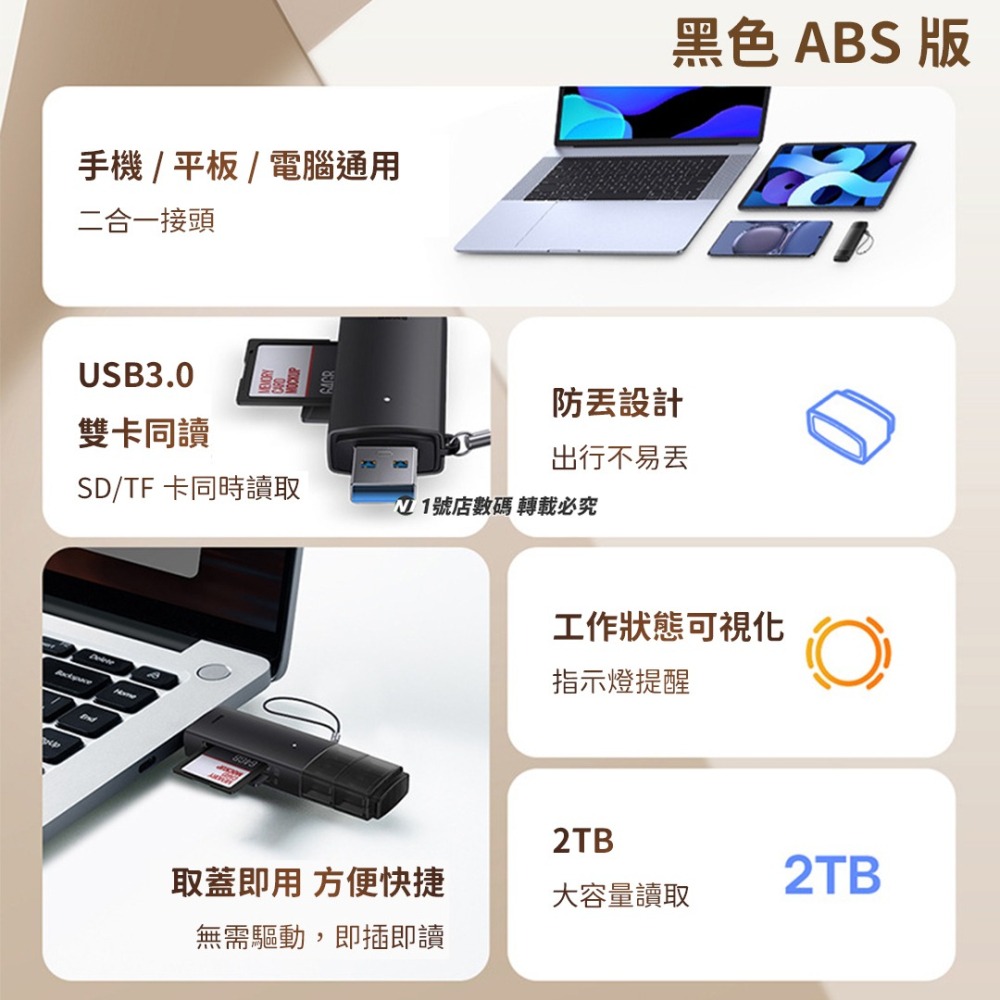 小米有品 倍思 輕享 USB-A 多功能 讀卡器 SD TF USB3.0 讀卡機 手機 電腦 Type-c-細節圖3