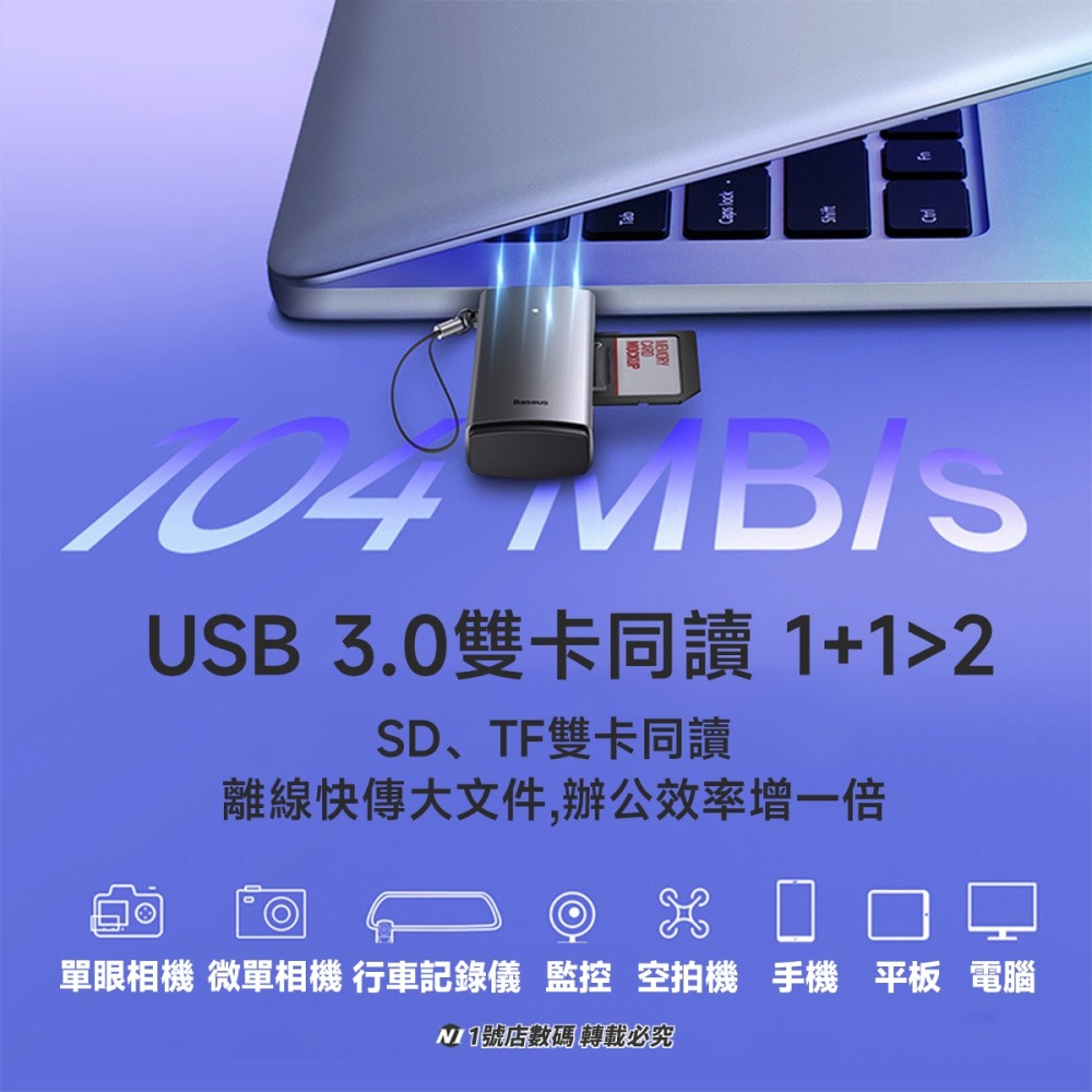 小米有品 倍思 輕享 USB-A 多功能 讀卡器 SD TF USB3.0 讀卡機 手機 電腦 Type-c-細節圖4