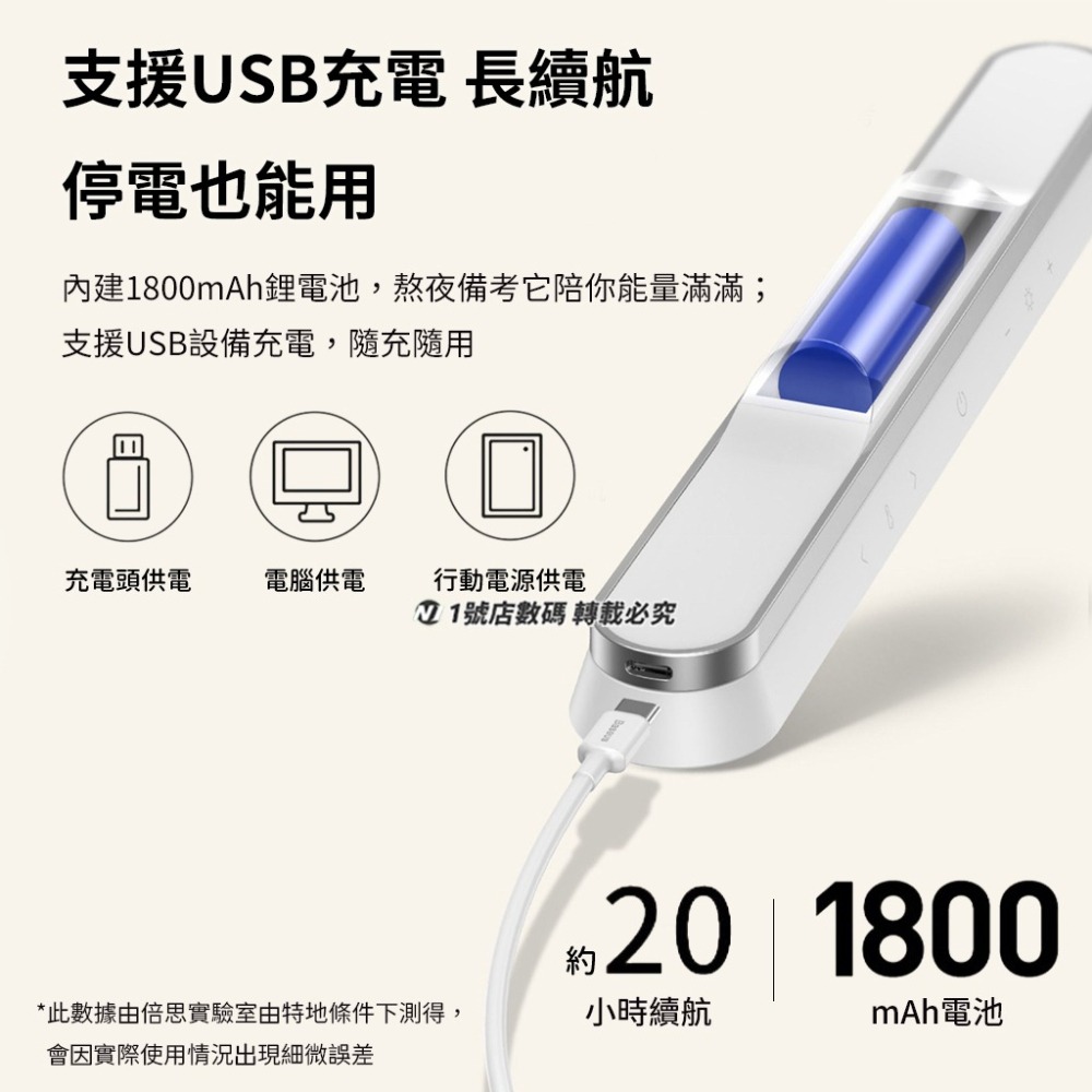 小米有品 倍思 磁吸 無極調光 閱讀燈 檯燈 桌燈 PRO USB充電式 手電筒 補光燈 照明燈 壁掛-細節圖5