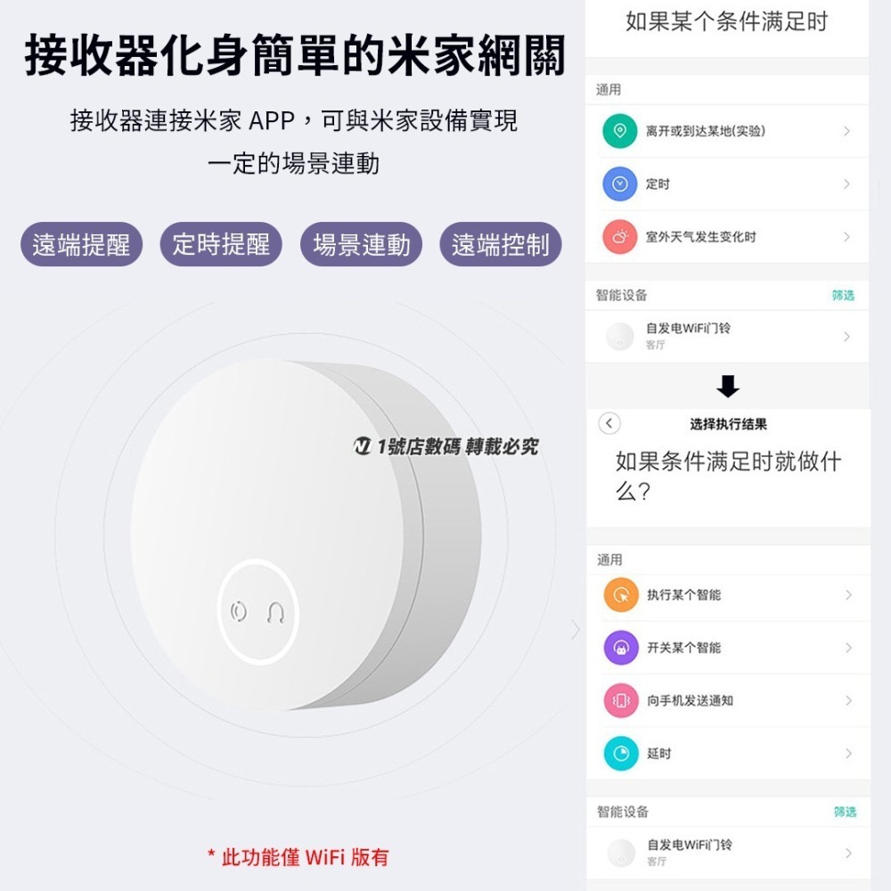 小米有品 領普 linptech 自發電 無線 門鈴 電鈴 智能 適用 米家APP-細節圖6