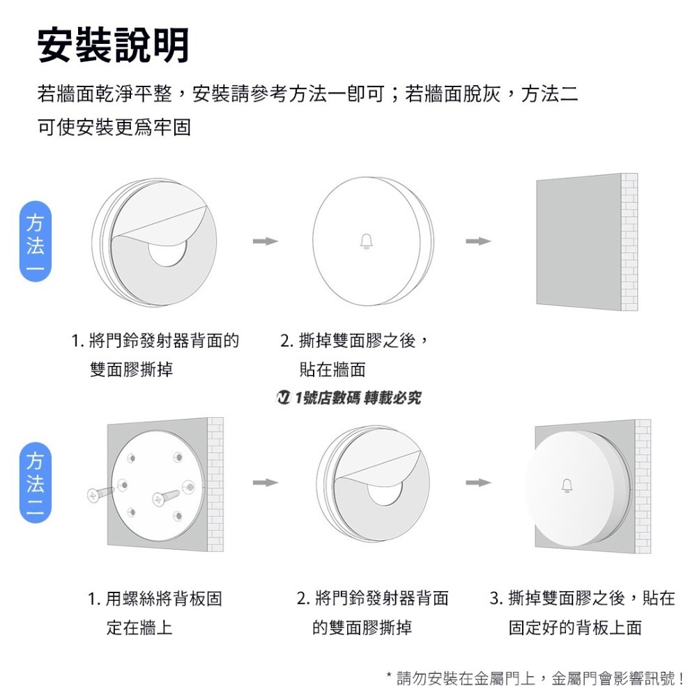 小米有品 領普 linptech 自發電 無線 門鈴 電鈴 智能 適用 米家APP-細節圖8