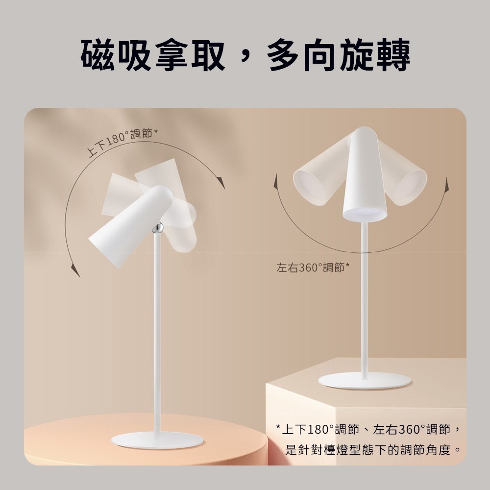 小米 米家 多功能 充電 檯燈 立燈 桌燈 手電筒 夾燈 LED 充電檯燈 多用途 閱讀燈 充電式-細節圖8