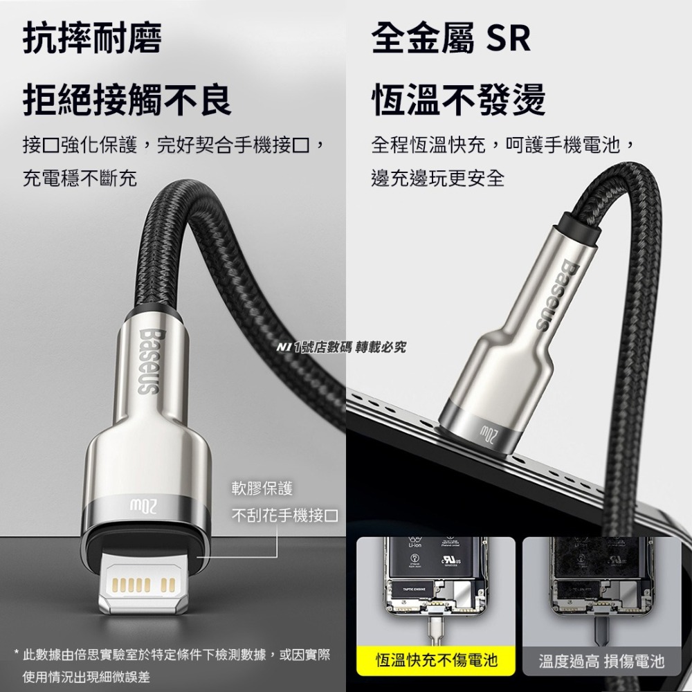 小米有品 倍思 金屬 卡福樂 快充 充電線 PD 20W 短線 25cm 適用 iphone 13 14-細節圖5